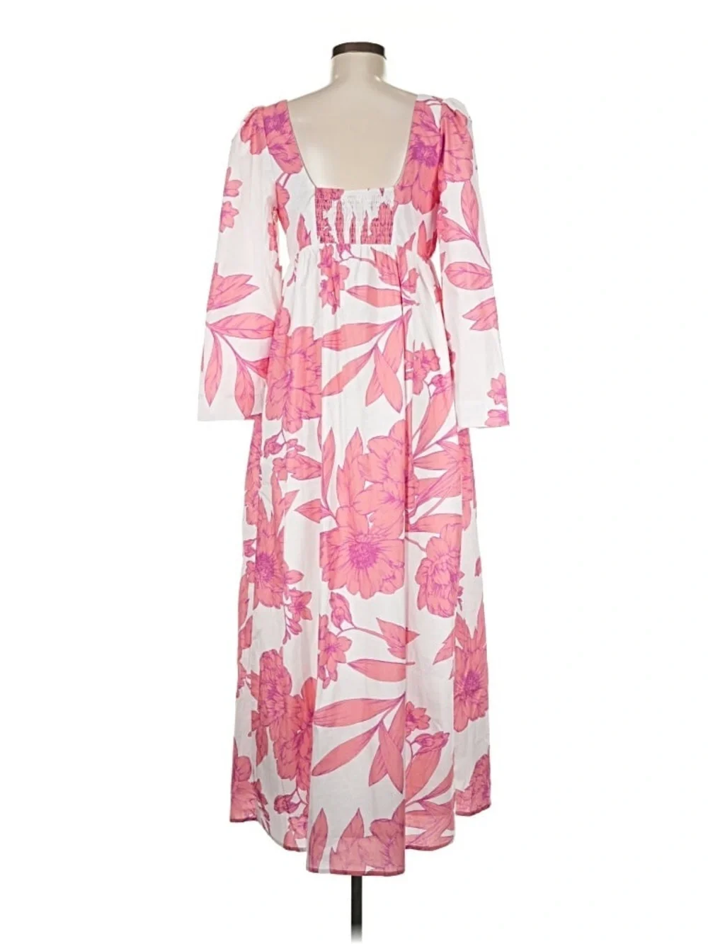 HYACINTH HOUSE Coral Peony Print Carina Maxi Dress SIZE M
